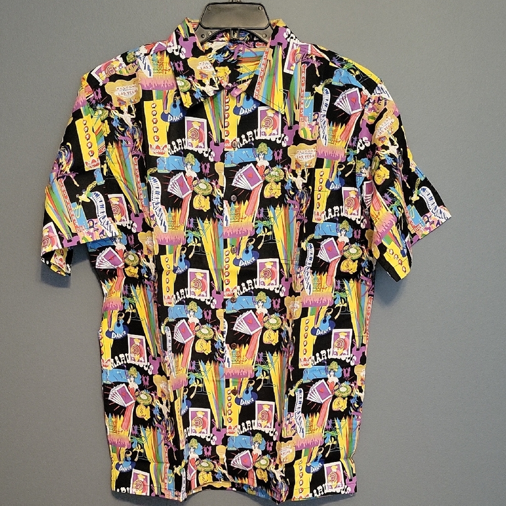 Vibrant Las Vegas Graphic Men's Casual Shirt